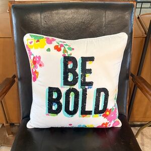 Floral 'Be Bold' Decorative Pillow
